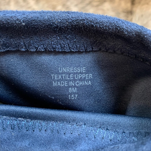 Unisa Dark Blue Suede Booties with Back Ties. - Picture 5 of 5